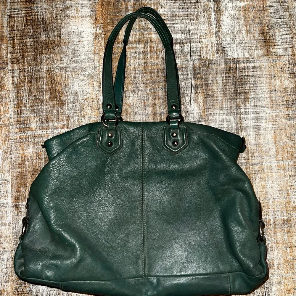 Vintage Coach Ashley Green Leather Shoulder Bag - Picture 3 of 4